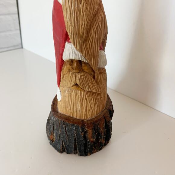 Santa Gnome Elf 2 Man Wood Hand Carved Figure W Dawydenko Minnesota Folk Art - Picture 3 of 9